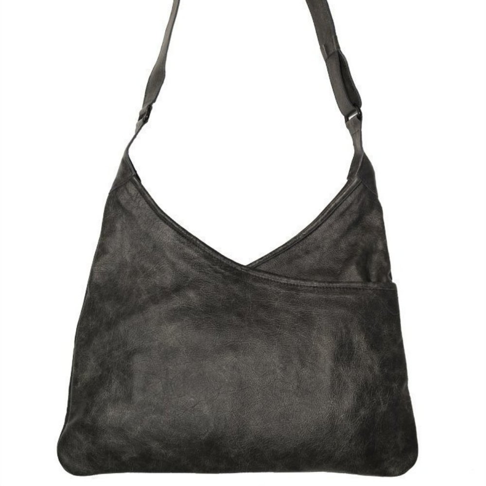 Anthropologie Lily and Lola Lisa Cross-body Shoulder bag Black Italian Leather